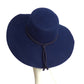 HERMES- Blue Felt Wide Brim Hat, Size 58