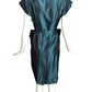 1950s 2pc Teal Taffeta  Dress, Size 2