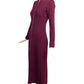 YVES SAINT LAURENT- 1970s Burgundy Wool Knit Dress, Size 6