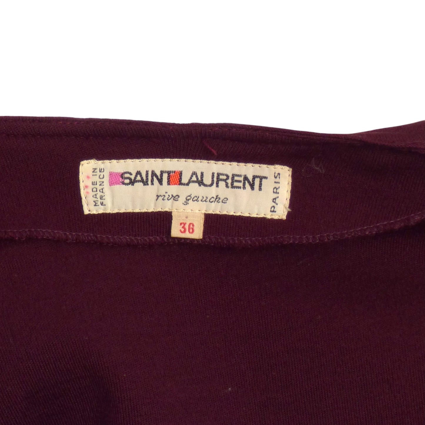 YVES SAINT LAURENT- 1970s Burgundy Wool Knit Dress, Size 6