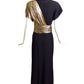 YVES SAINT LAURENT- 1986 Black & Gold Evening Gown, Size 10