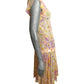 Floral Chiffon Flapper Dress, Size-8