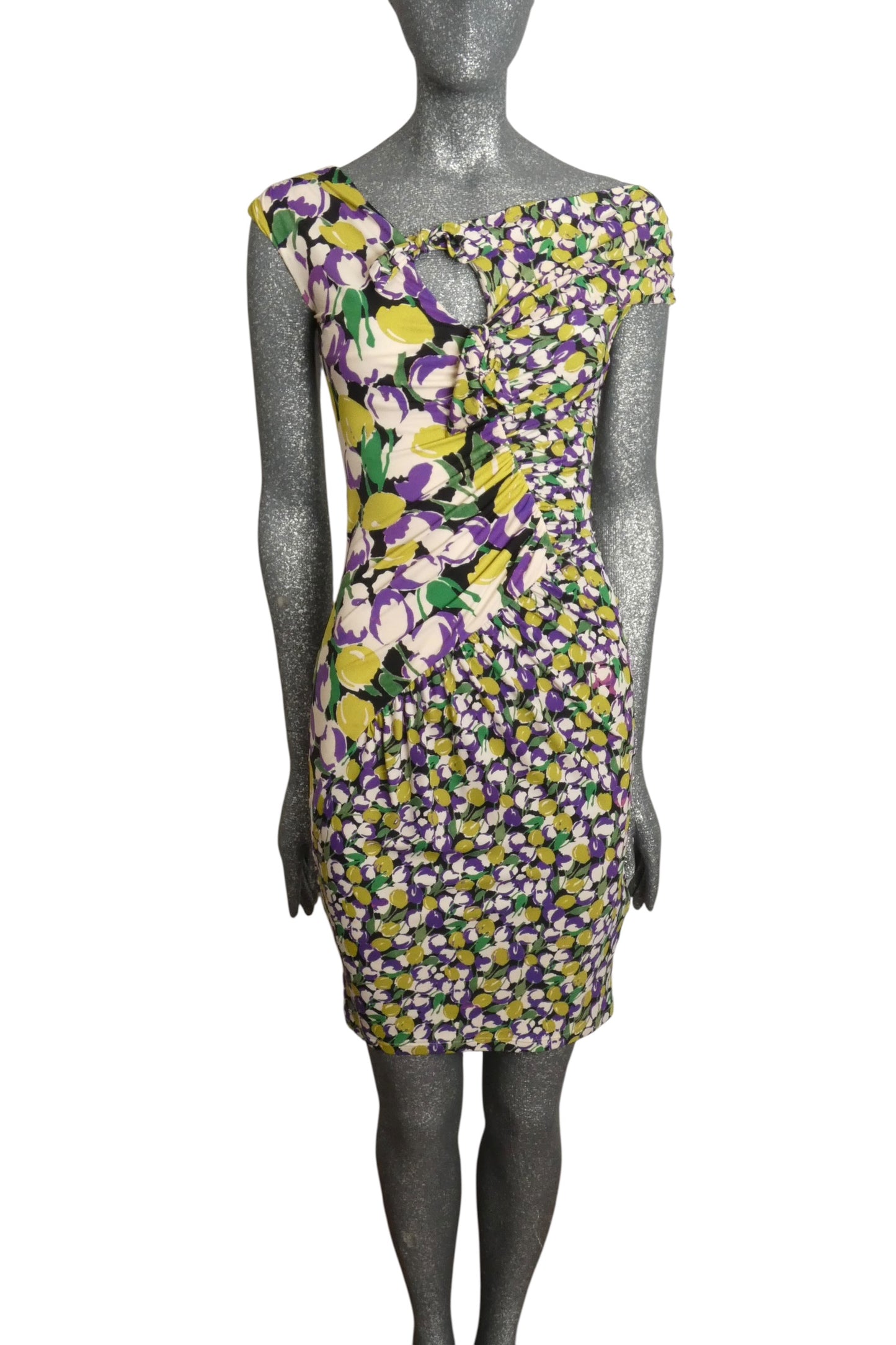 Jersey Knit Ruched Dress, Size-2
