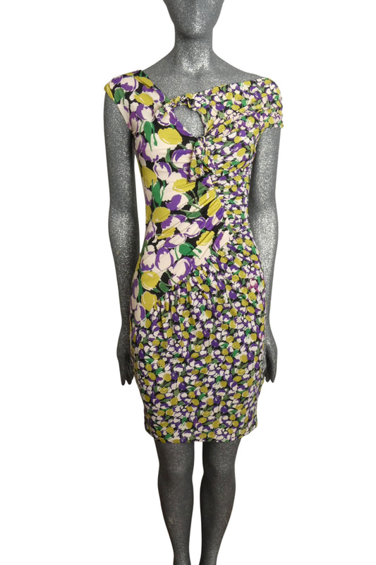 ROBERTO CAVALLI - Jersey Knit Ruched Dress, Size-2