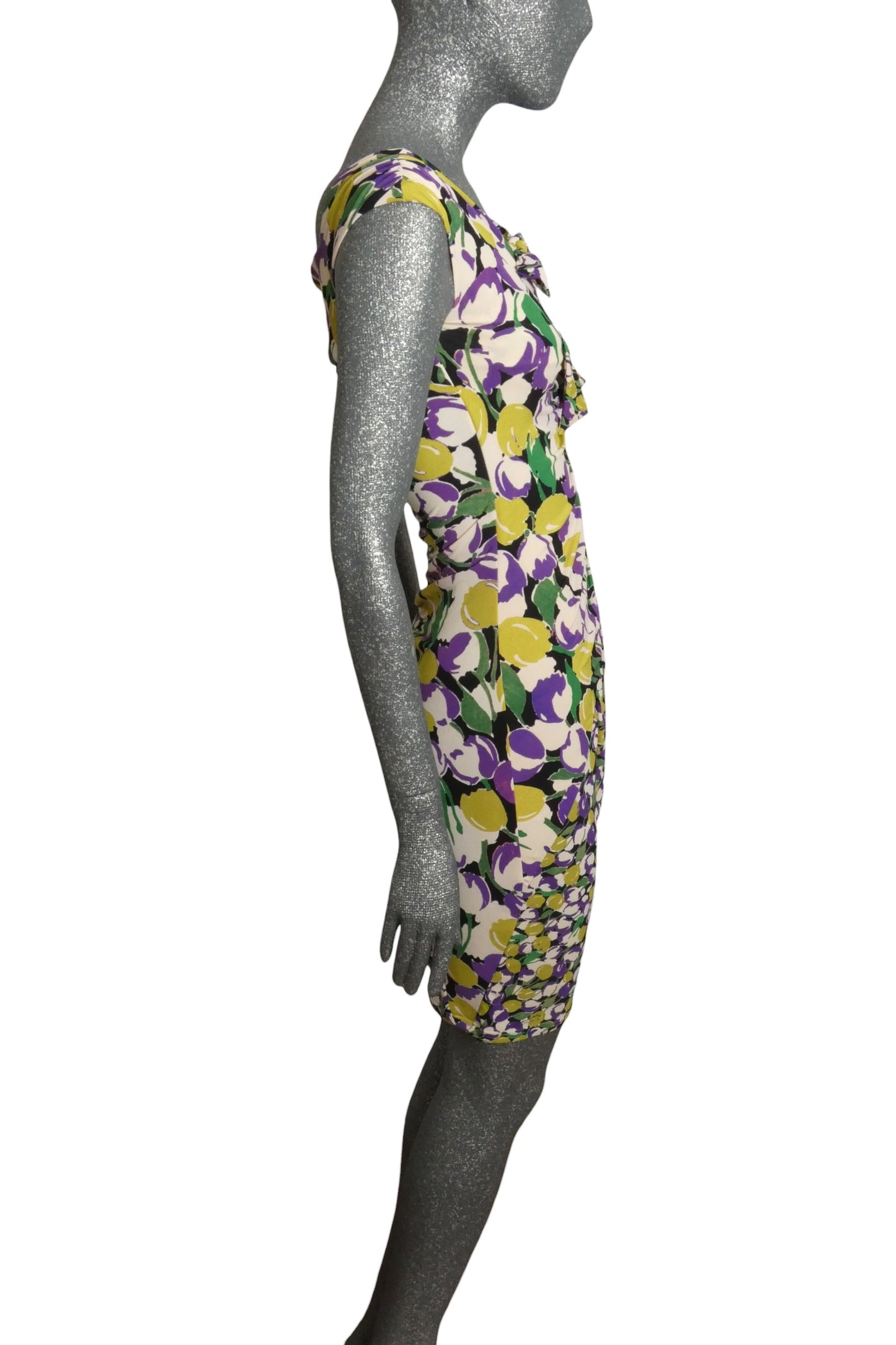 Jersey Knit Ruched Dress, Size-2