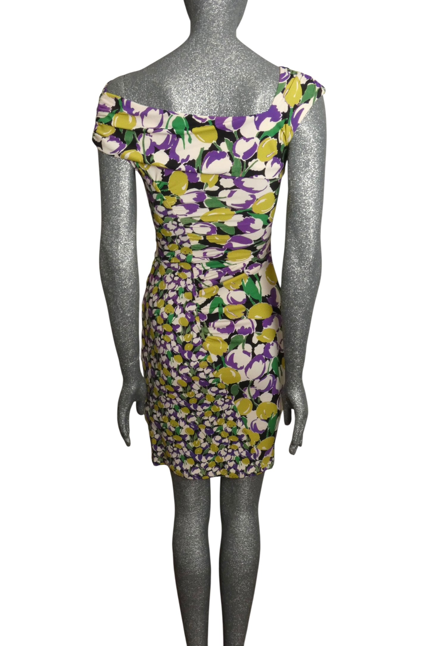 Jersey Knit Ruched Dress, Size-2