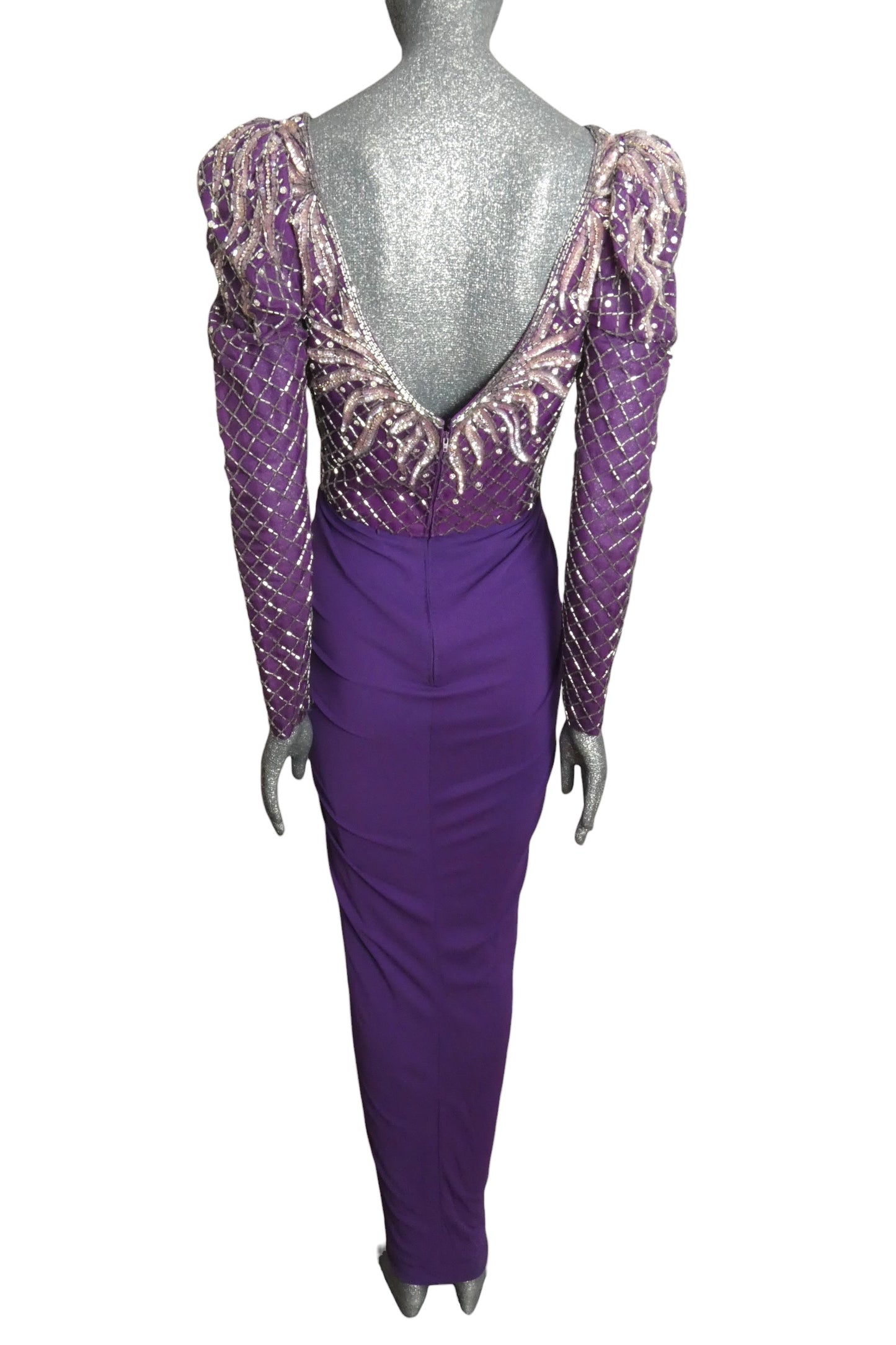 1980s Beaded Jersey Gown, Size 10
