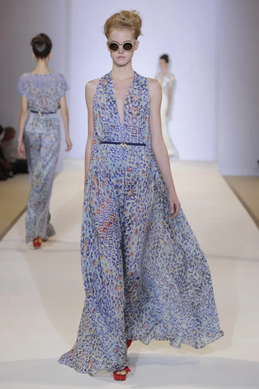TEMPERLEY LONDON- NWT 2013 Multi Color Chiffon Maxi Dress, Size 4