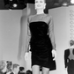 OSCAR DE LA RENTA- 1987 Black Velvet & Chiffon Dress, Size 4