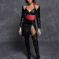 MOSCHINO COUTURE- 2021 Black Leather Moto Dress, Size 6