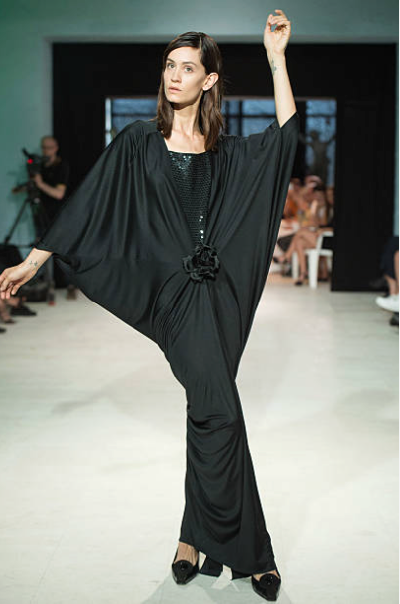 PIERRE CARDIN- 2005 Pink Jersey Knit Evening Gown, Size 8