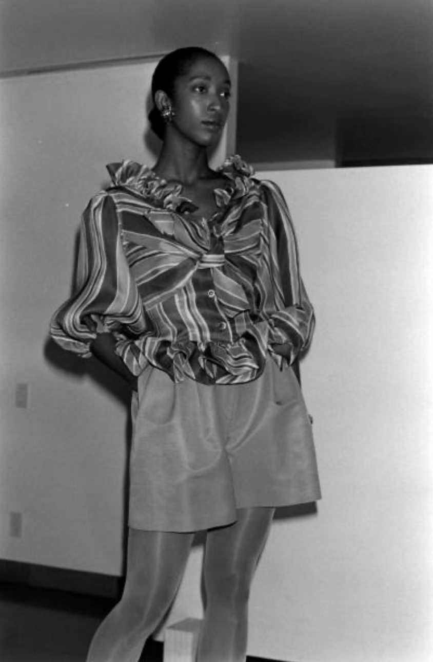 CHRISTIAN LACROIX- 1991 Silk Striped Blouse, Size 8