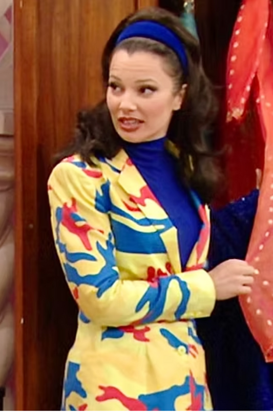 STEPHEN SPROUSE- 1987 Multi Color Cotton Skirt Suit, Size 8