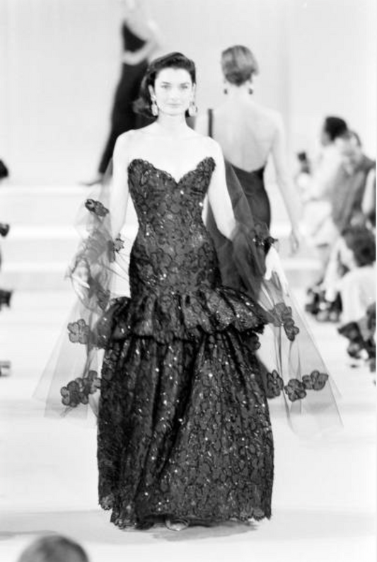 1990 Sequin Lace Evening Gown, Size-6