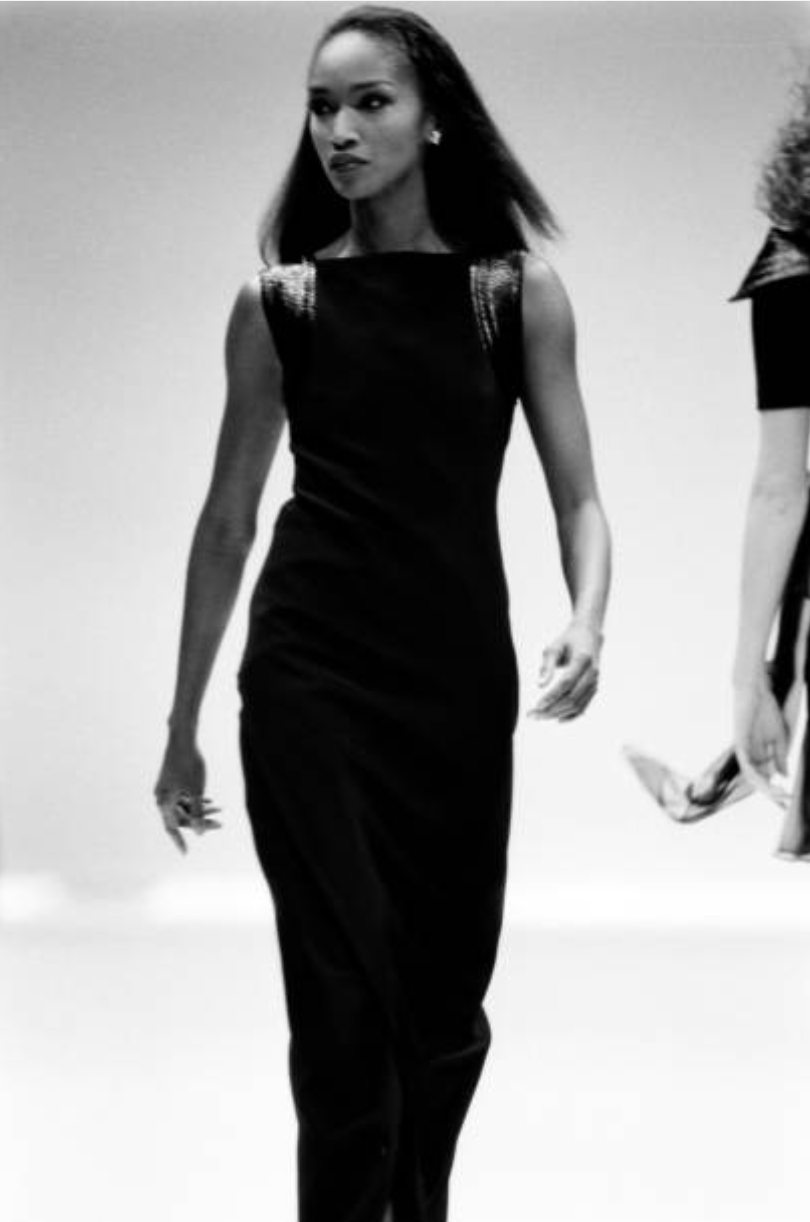 GIANFRANCO FERRE - 1990s Black Wool & Raffia Evening Gown, Size 6