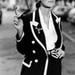 MOSCHINO COUTURE! - 1991 Navy Gabardine Blazer, Size-8
