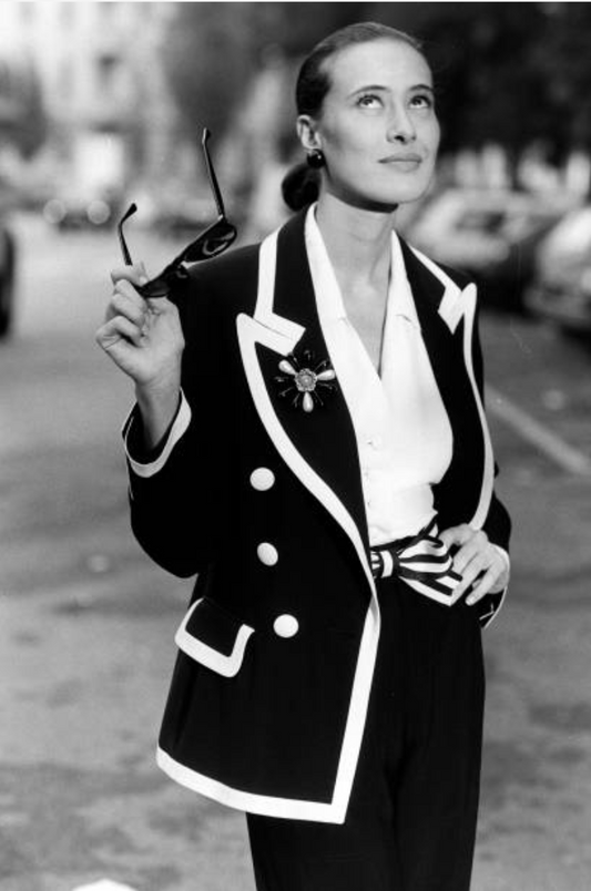 MOSCHINO COUTURE! - 1991 Navy Gabardine Blazer, Size-8