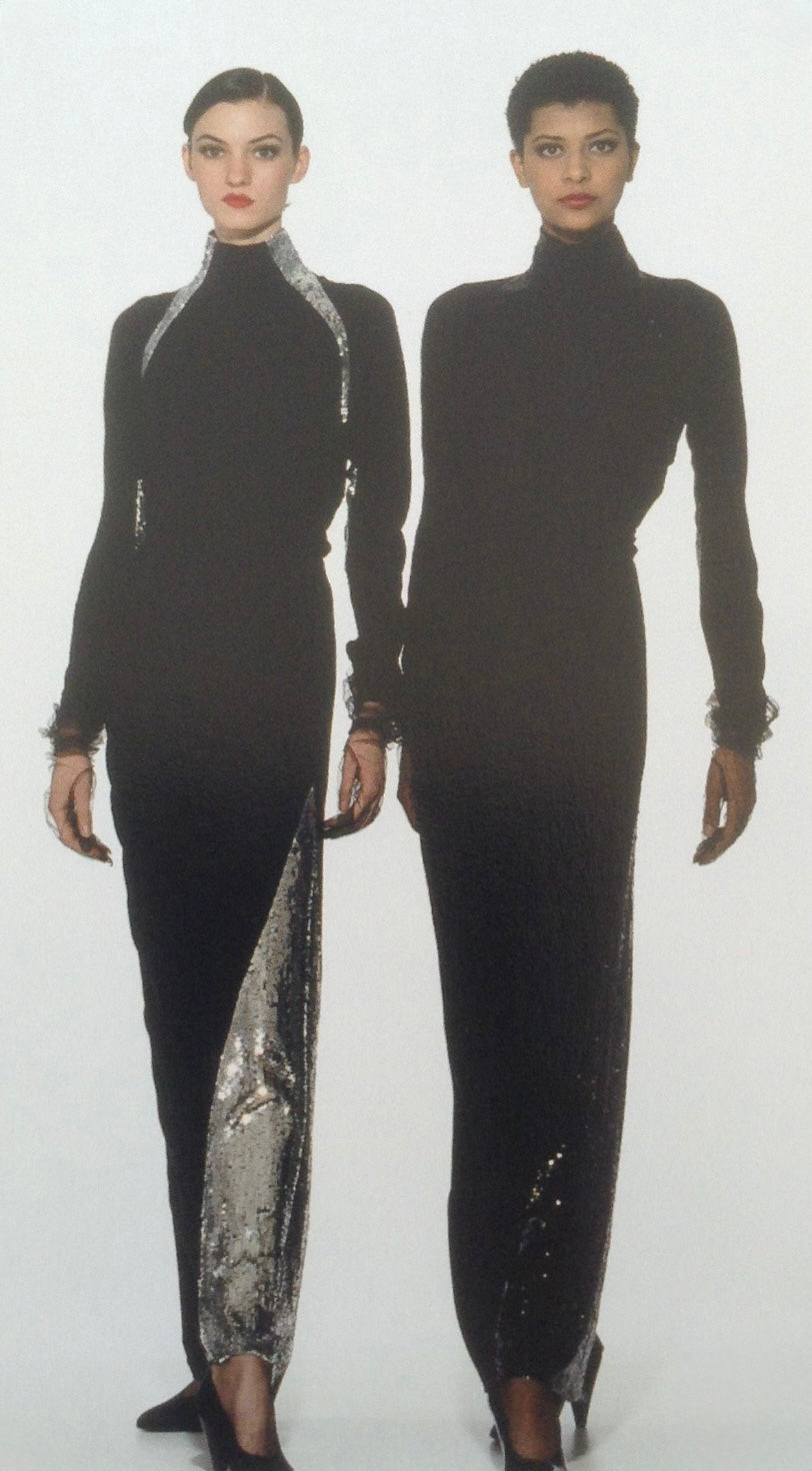 GEOFFREY BEENE - 1980s Silk & Sequin Evening Gown, Size 8