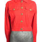 VERSACE JEANS COUTURE - 1990s Red Denim Jacket, Size-8