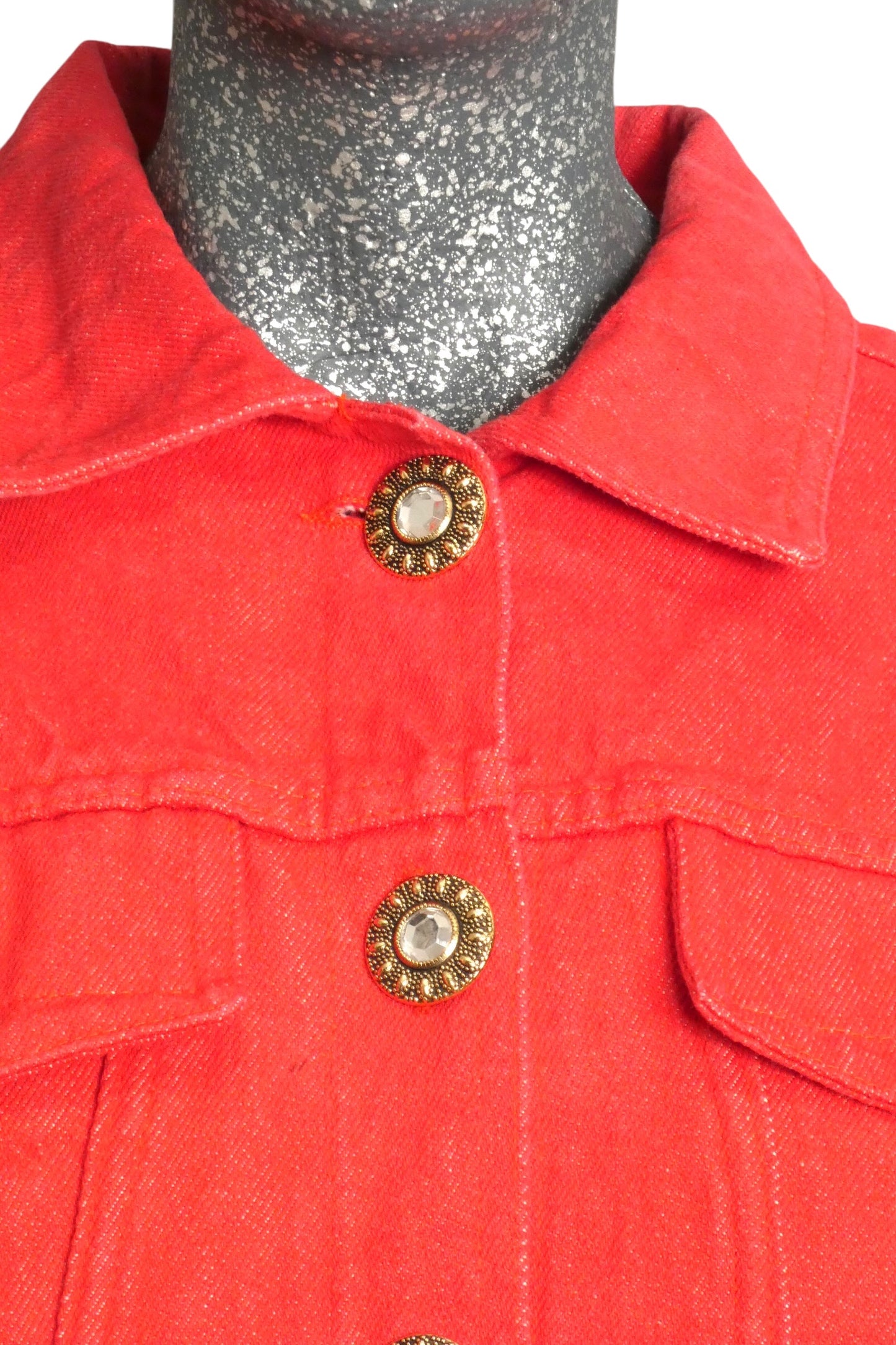 VERSACE JEANS COUTURE - 1990s Red Denim Jacket, Size-8