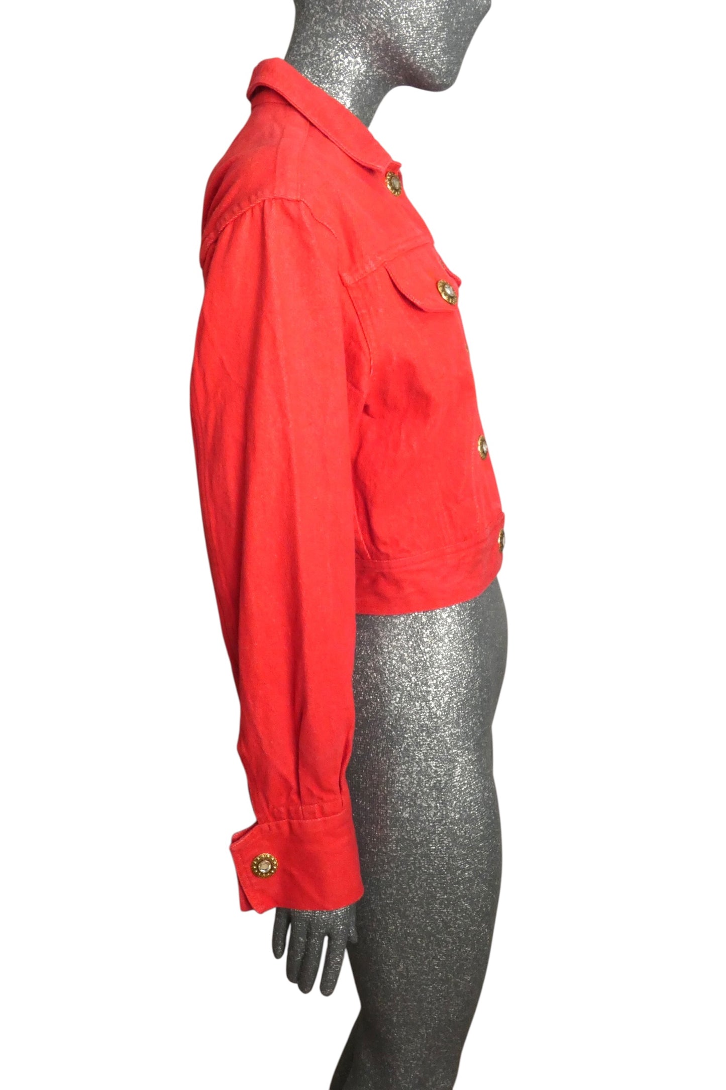 VERSACE JEANS COUTURE - 1990s Red Denim Jacket, Size-8