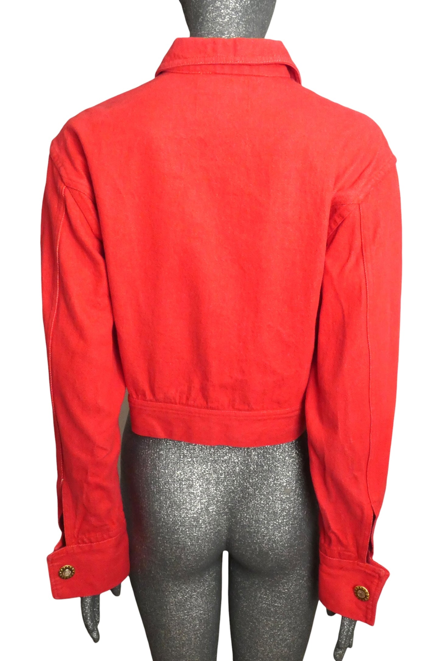 VERSACE JEANS COUTURE - 1990s Red Denim Jacket, Size-8