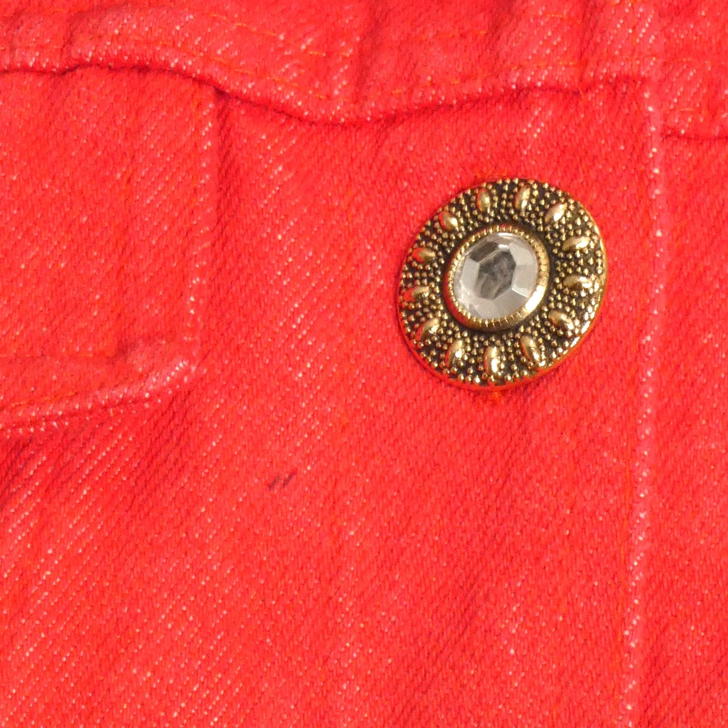 VERSACE JEANS COUTURE - 1990s Red Denim Jacket, Size-8