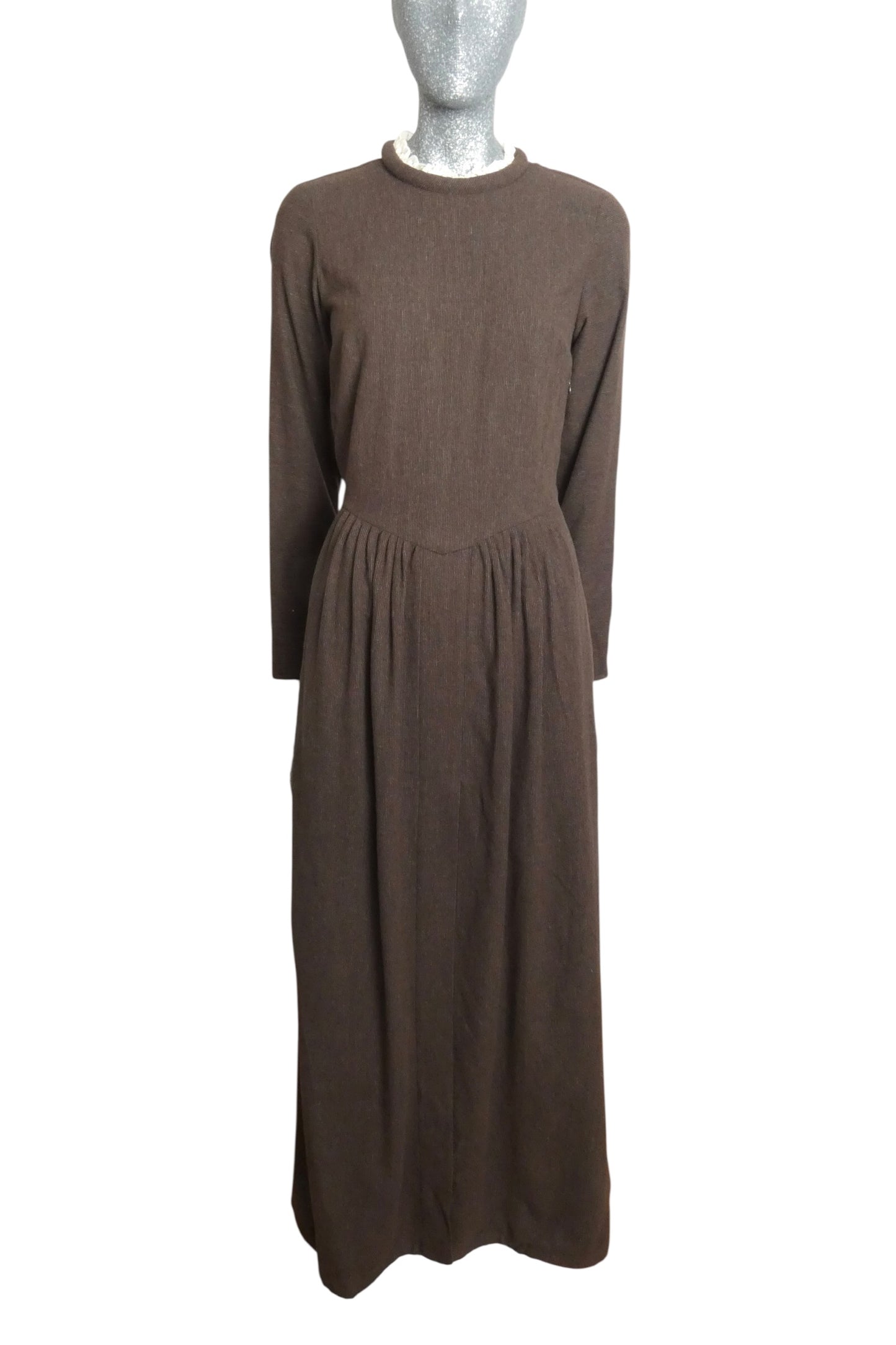 AGNES B - 1990s Wool Pinstripe Maxi Dress, Size-8