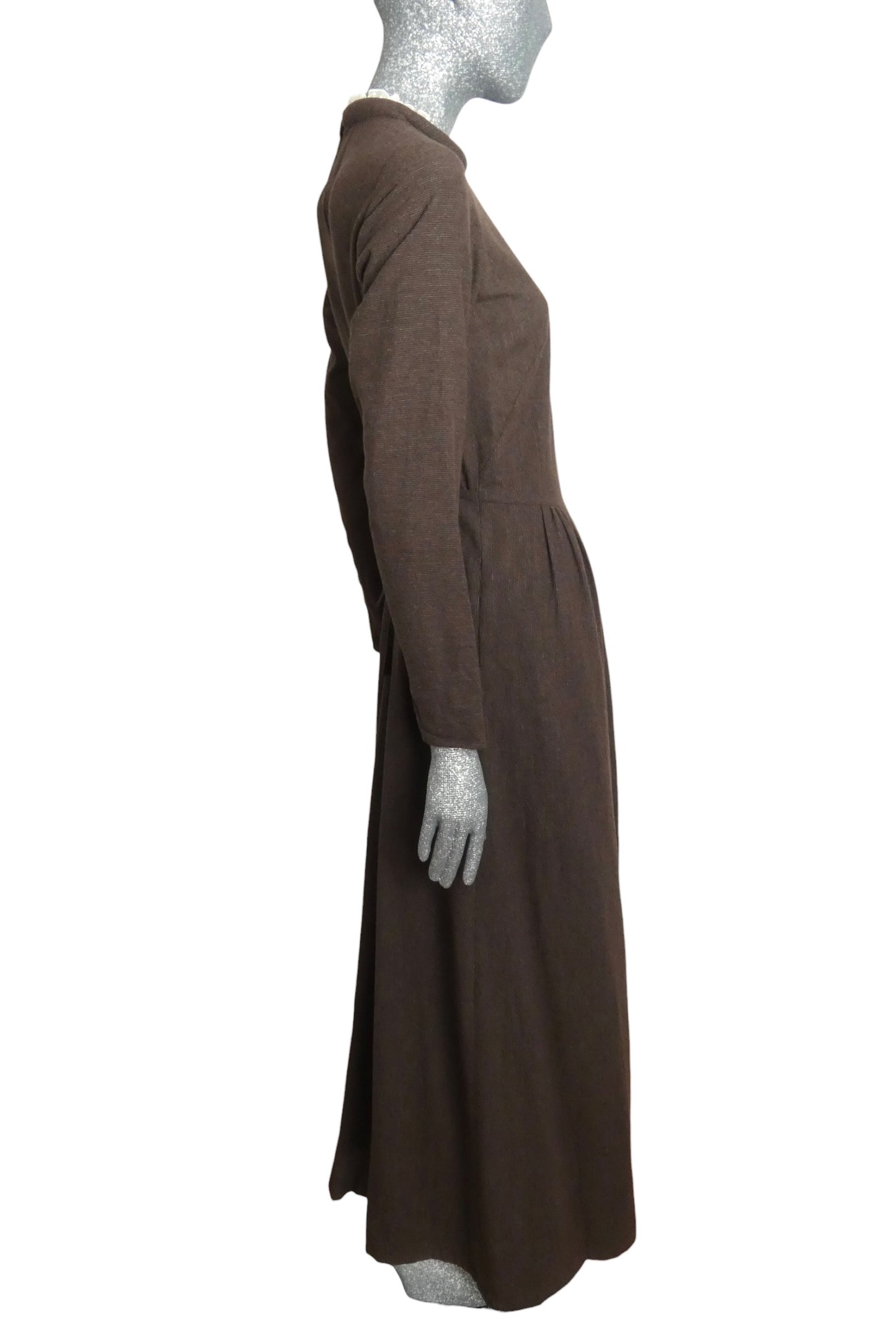 AGNES B - 1990s Wool Pinstripe Maxi Dress, Size-8