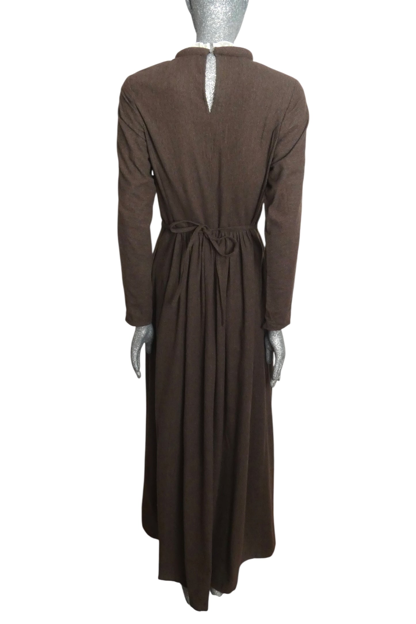 AGNES B - 1990s Wool Pinstripe Maxi Dress, Size-8