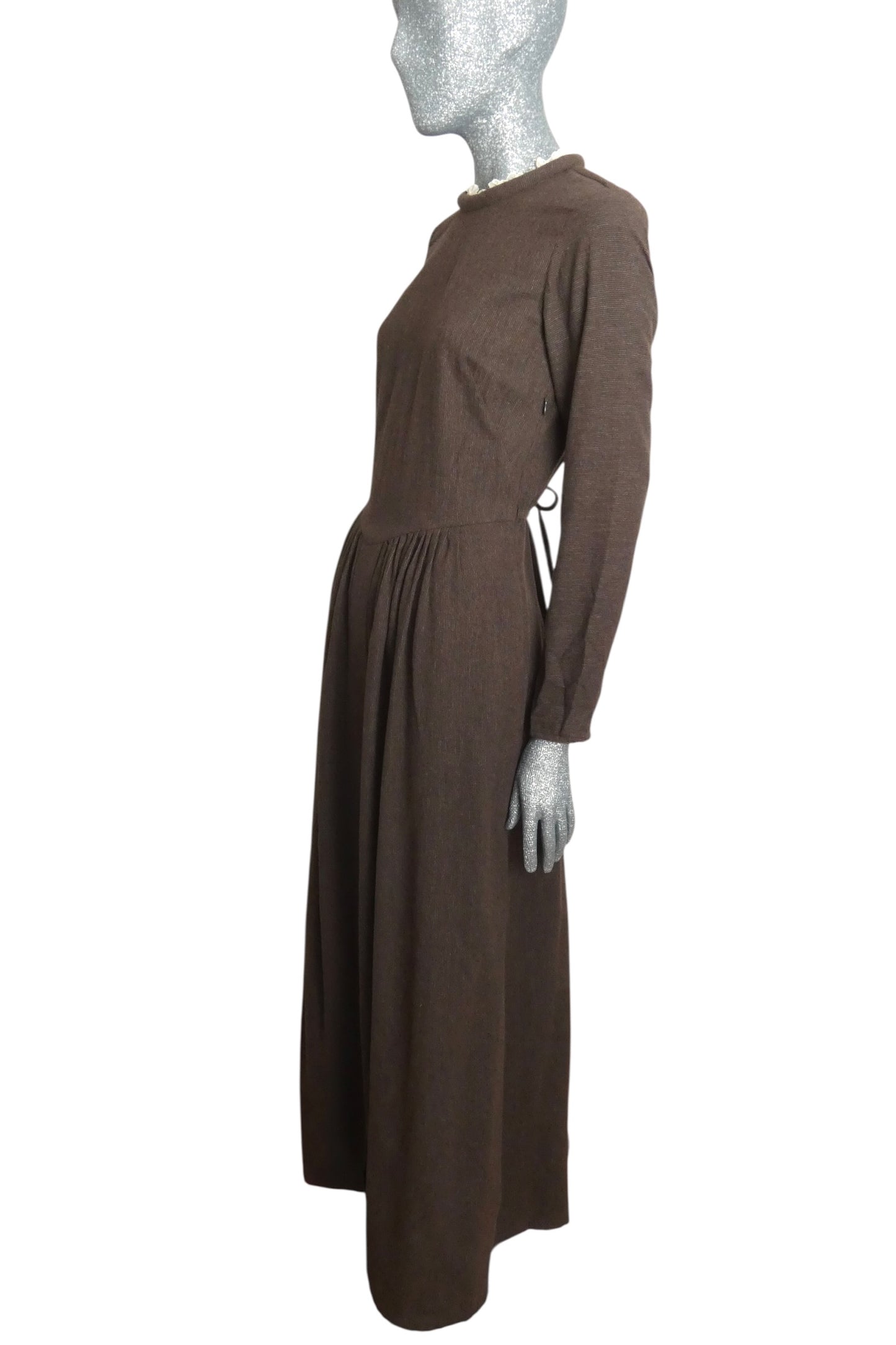AGNES B - 1990s Wool Pinstripe Maxi Dress, Size-8
