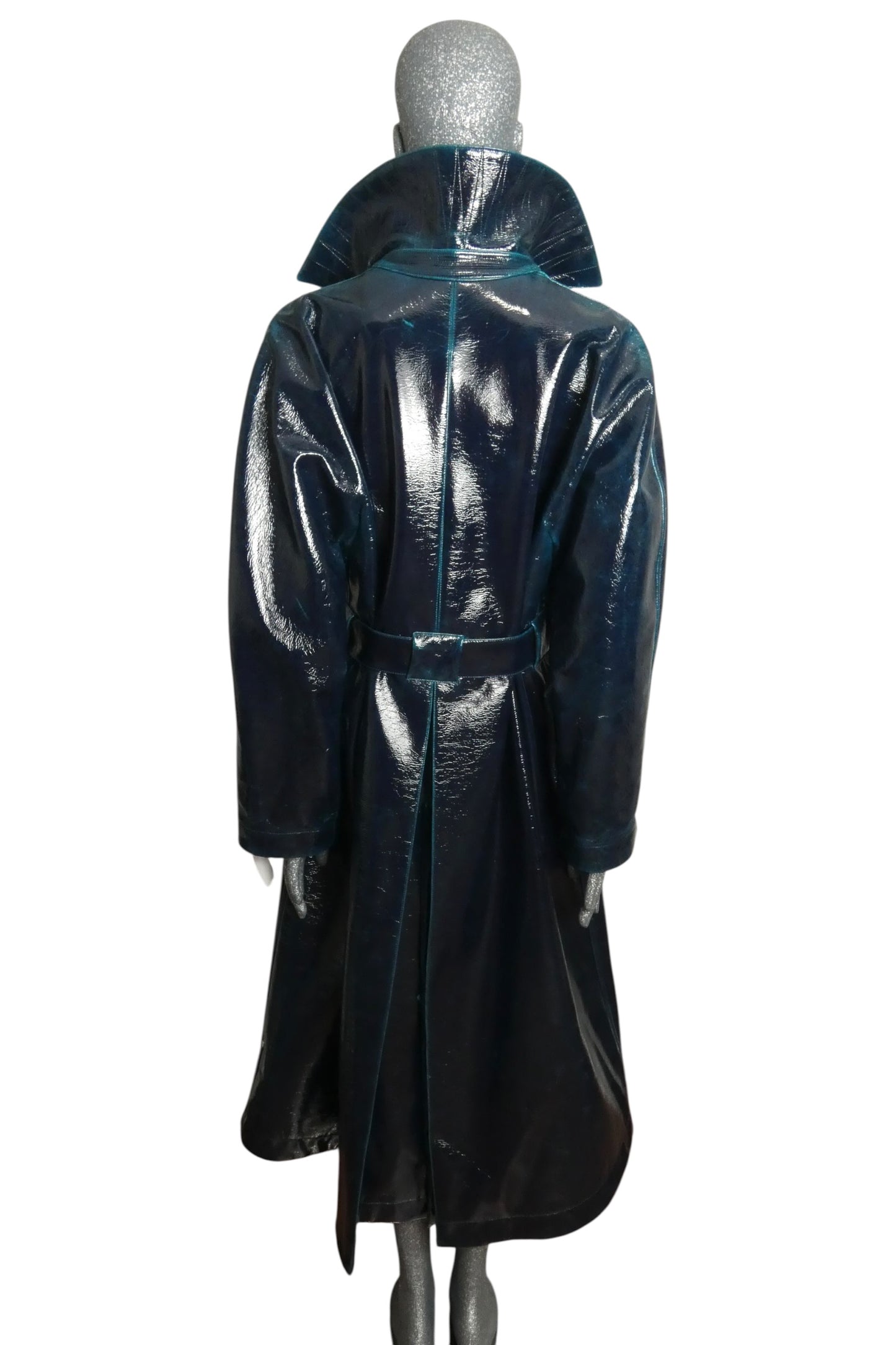 ALAIA - 2023 Patent Coated Wool Overcoat, Size-8
