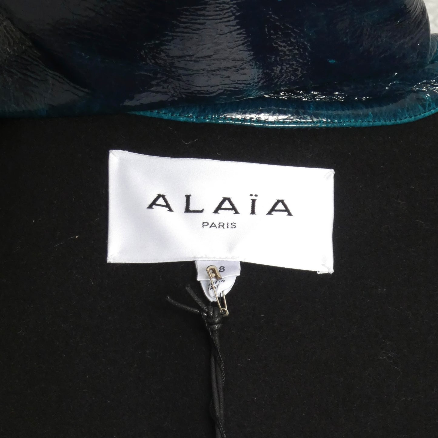 ALAIA - 2023 Patent Coated Wool Overcoat, Size-8