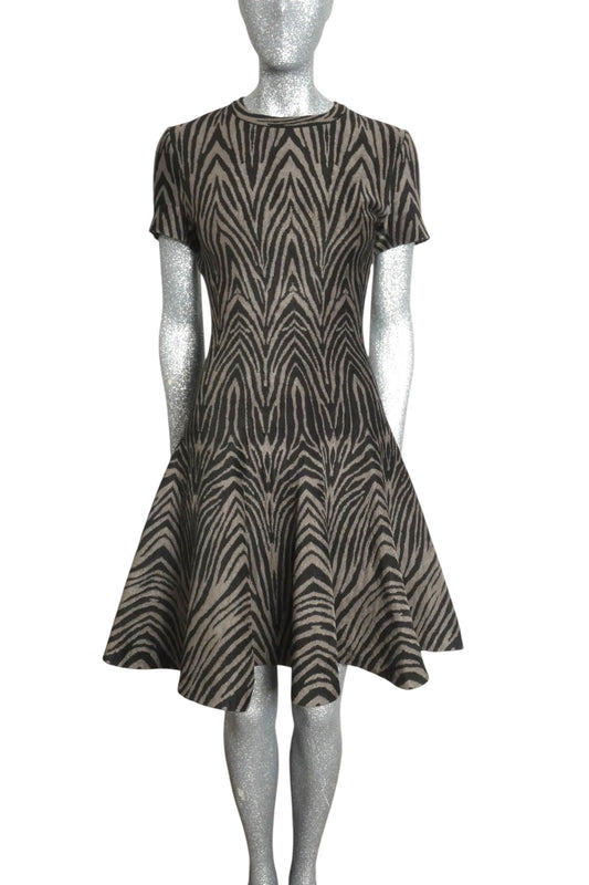 ALAIA - 2010s Zebra Stripe Knit Dress, Size 10