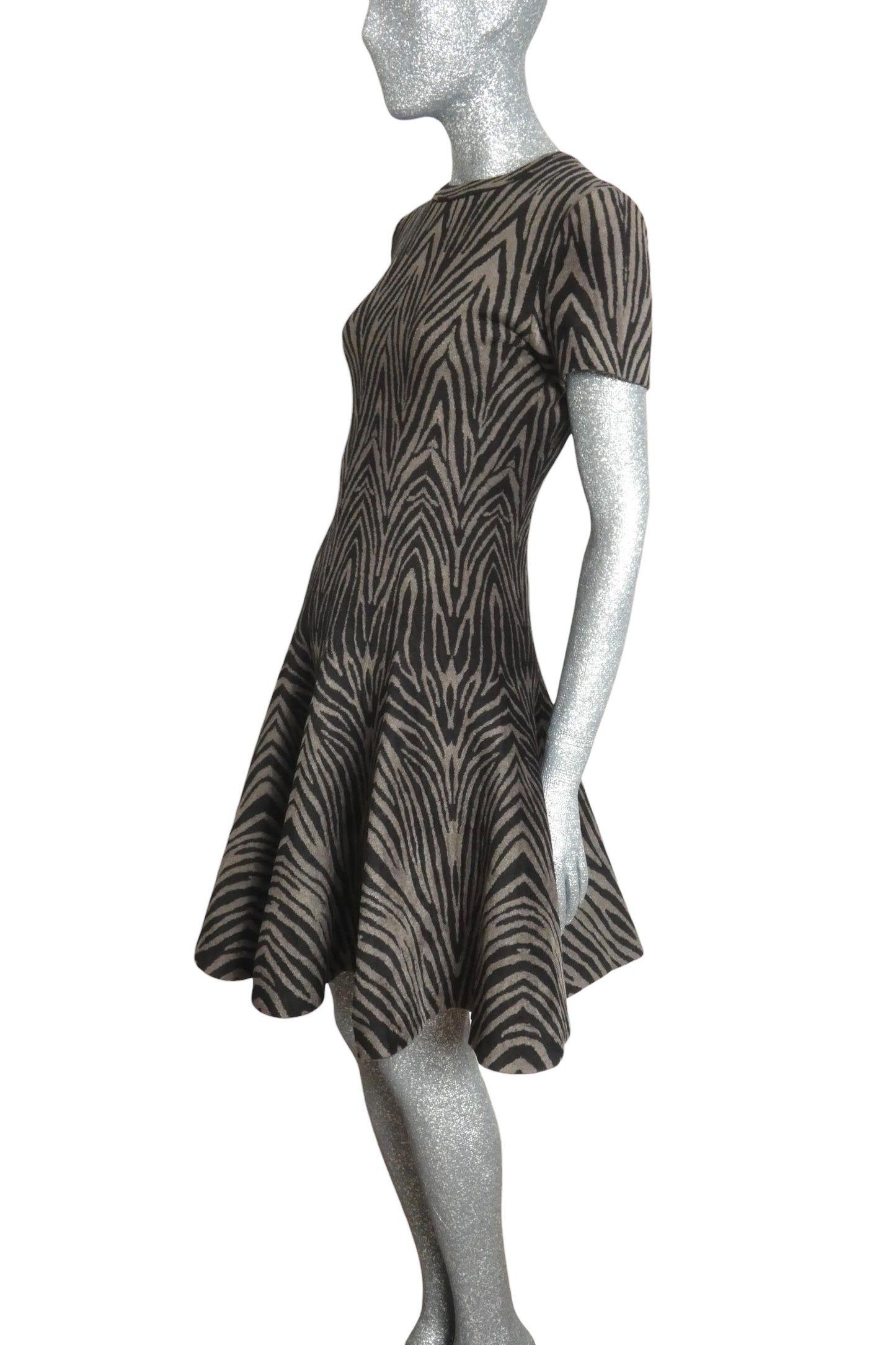 ALAIA - Zebra Stripe Knit Dress, Size-10