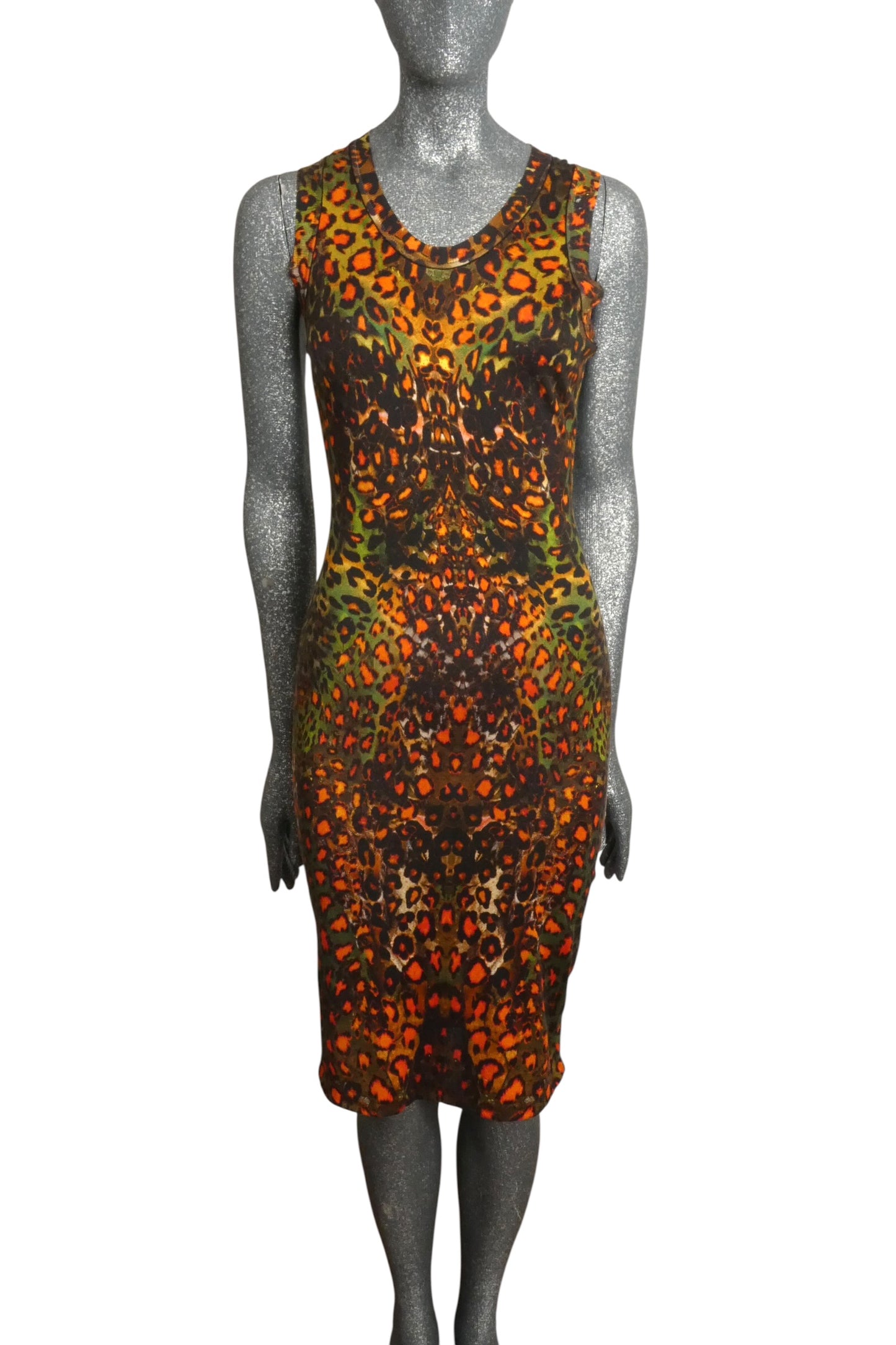 ALEXANDER MCQUEEN - 2010 Leopard Print Knit Dress, Size Medium