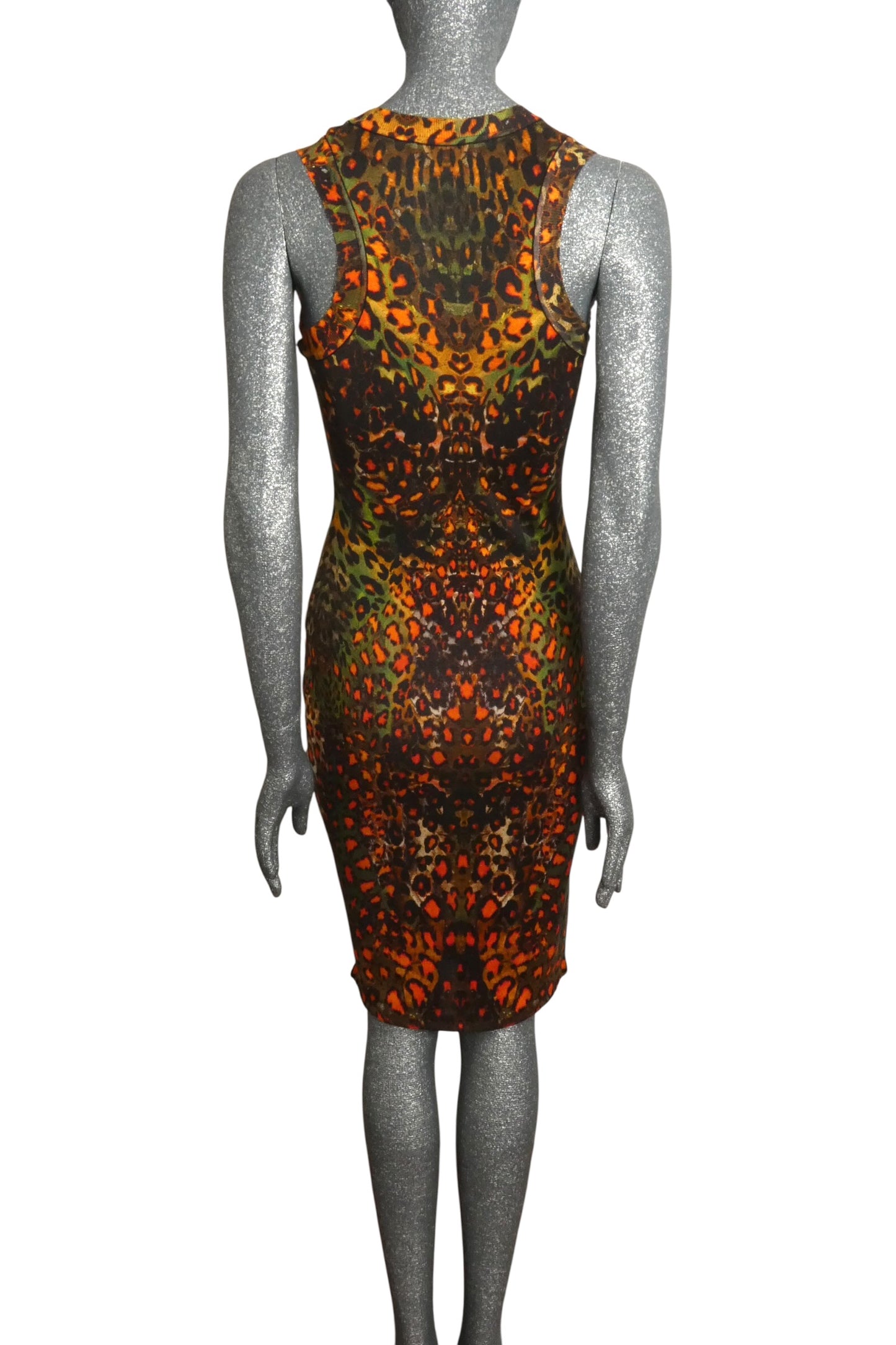 ALEXANDER MCQUEEN - 2010 Leopard Print Knit Dress, Size Medium