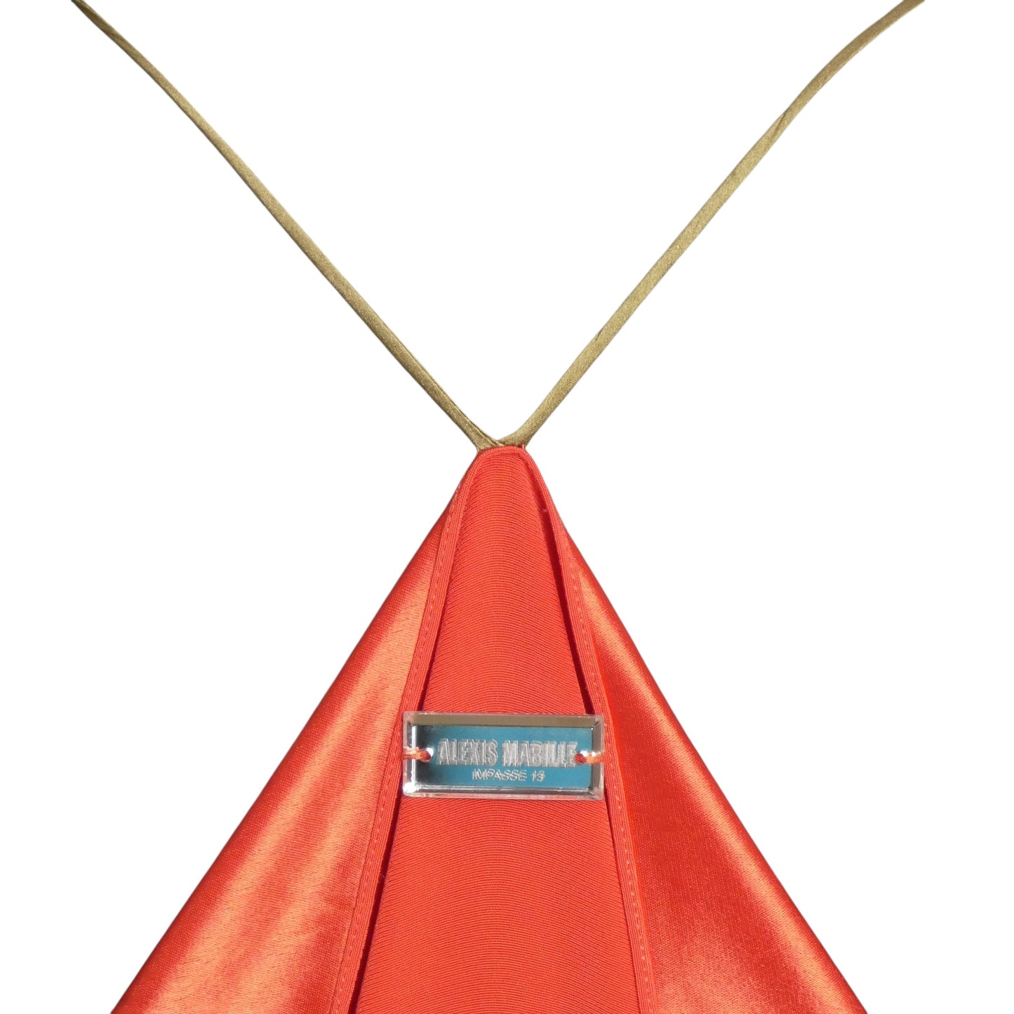 ALEXIS MABILLE - Coral Crepe Back Satin Summer Dress, Size-10