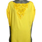 ANDREW GN - 2012 Yellow Beaded Silk Caftan Blouse, Size 10