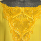 ANDREW GN - 2012 Yellow Beaded Silk Caftan Blouse, Size 10