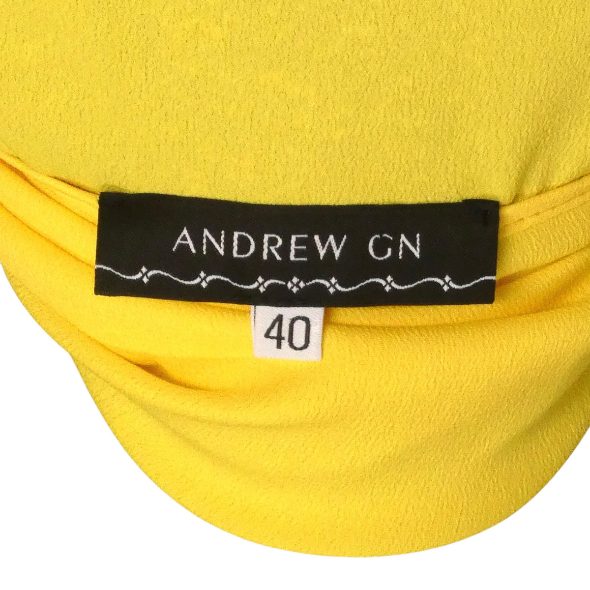 ANDREW GN - 2012 Yellow Beaded Silk Caftan Blouse, Size 10