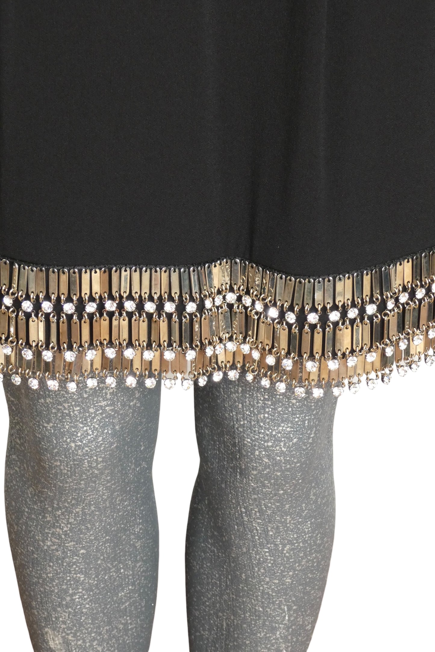 AZZARO - 2004 Metal Fringe Crepe Dress, Size 8