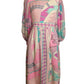 BESSI - 1970s Silk & Chiffon Print Dress, Size-8