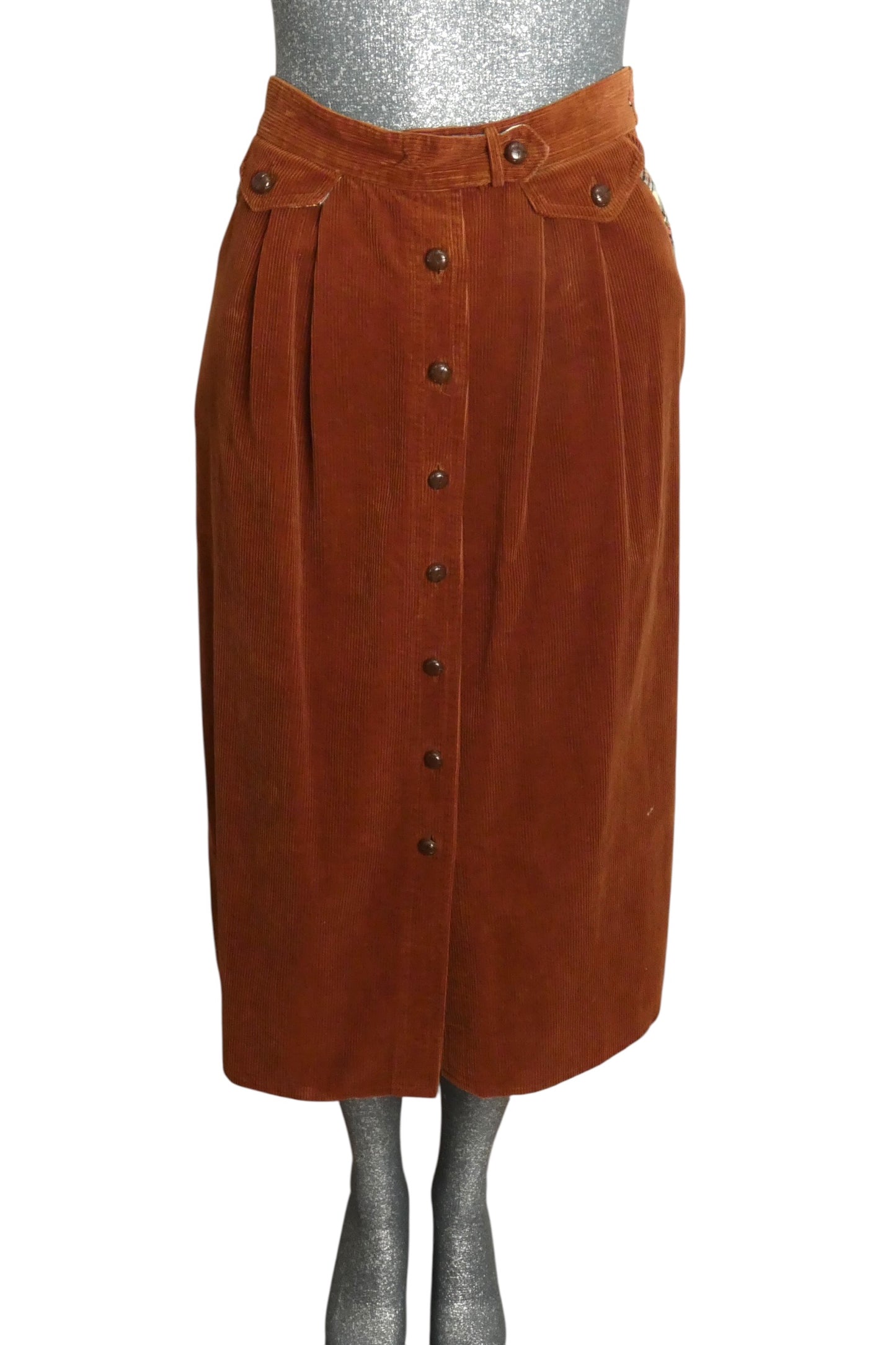 BETSEY JOHNSON & MICHAEL MILEA - 1970s Brown Corduroy Ensemble, Size-6