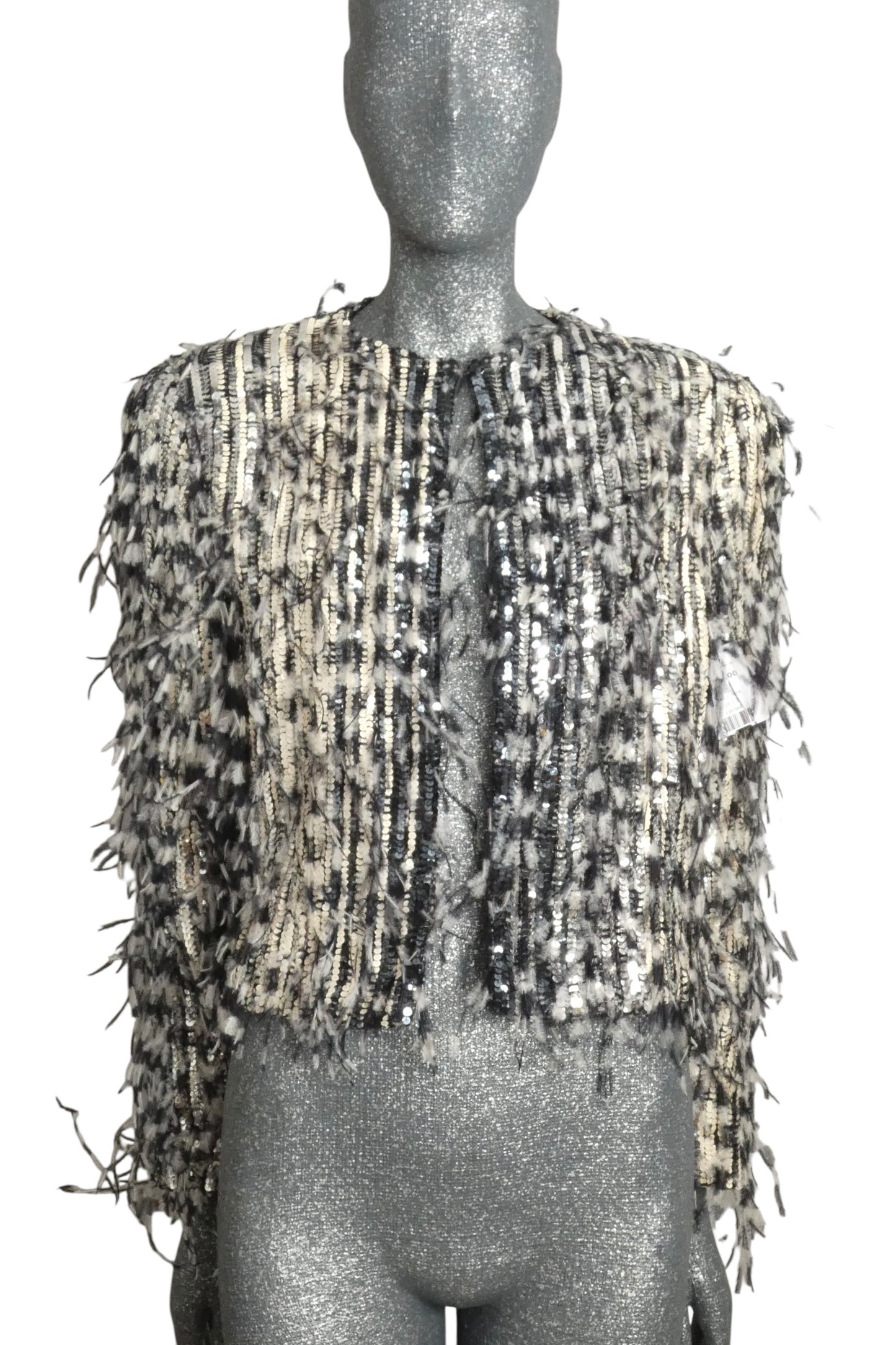 BILL BLASS - 1986 Sequin & Feather Evening Jacket, Size-10