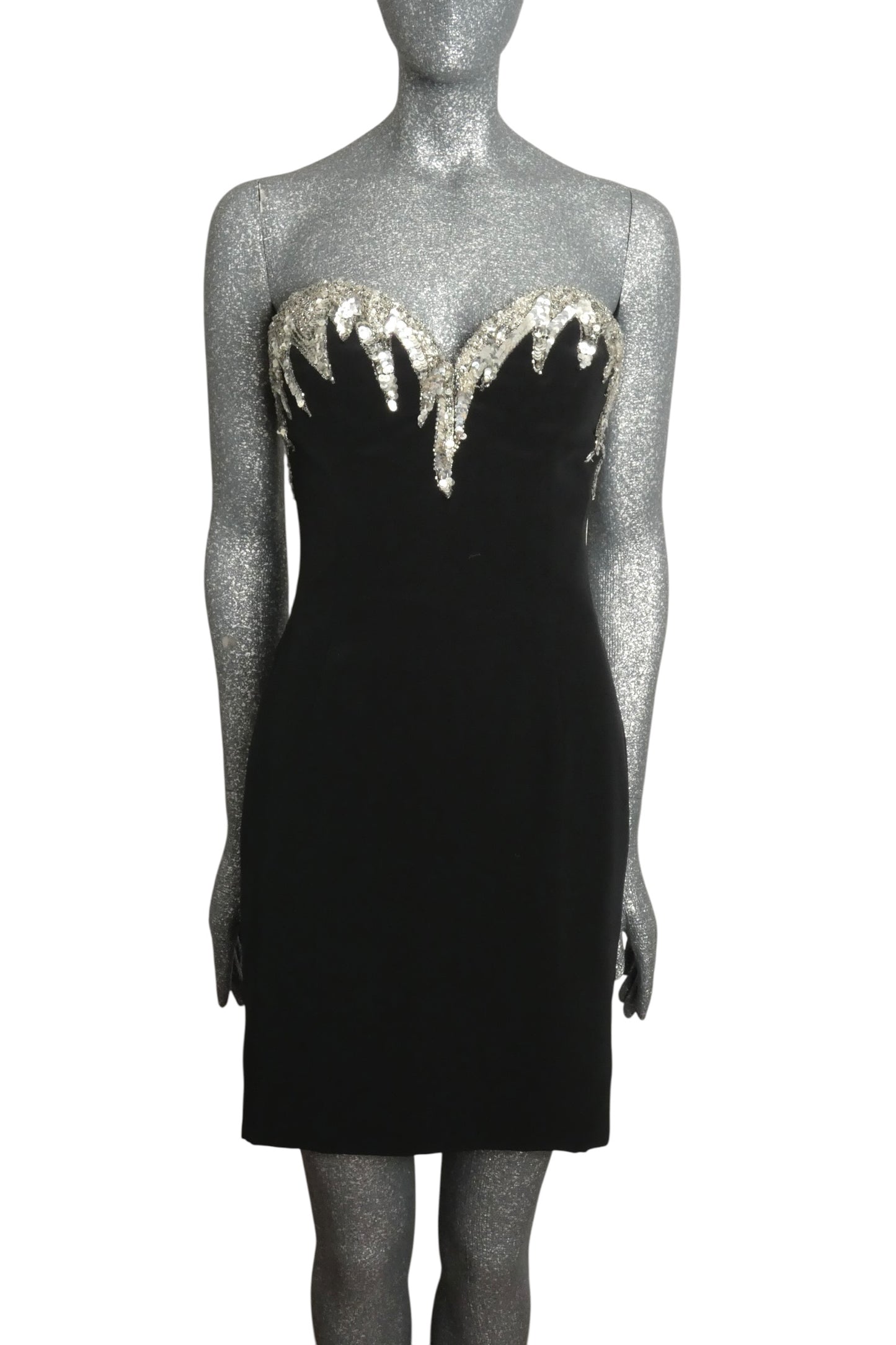 BOB MACKIE - Strapless Beaded Cocktail Dress, Size-8
