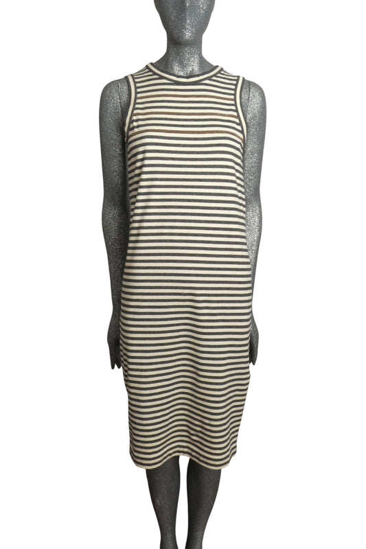 BRUNELLO CUCINELLI - 2020s Cotton Stripe Knit Dress, Size Small