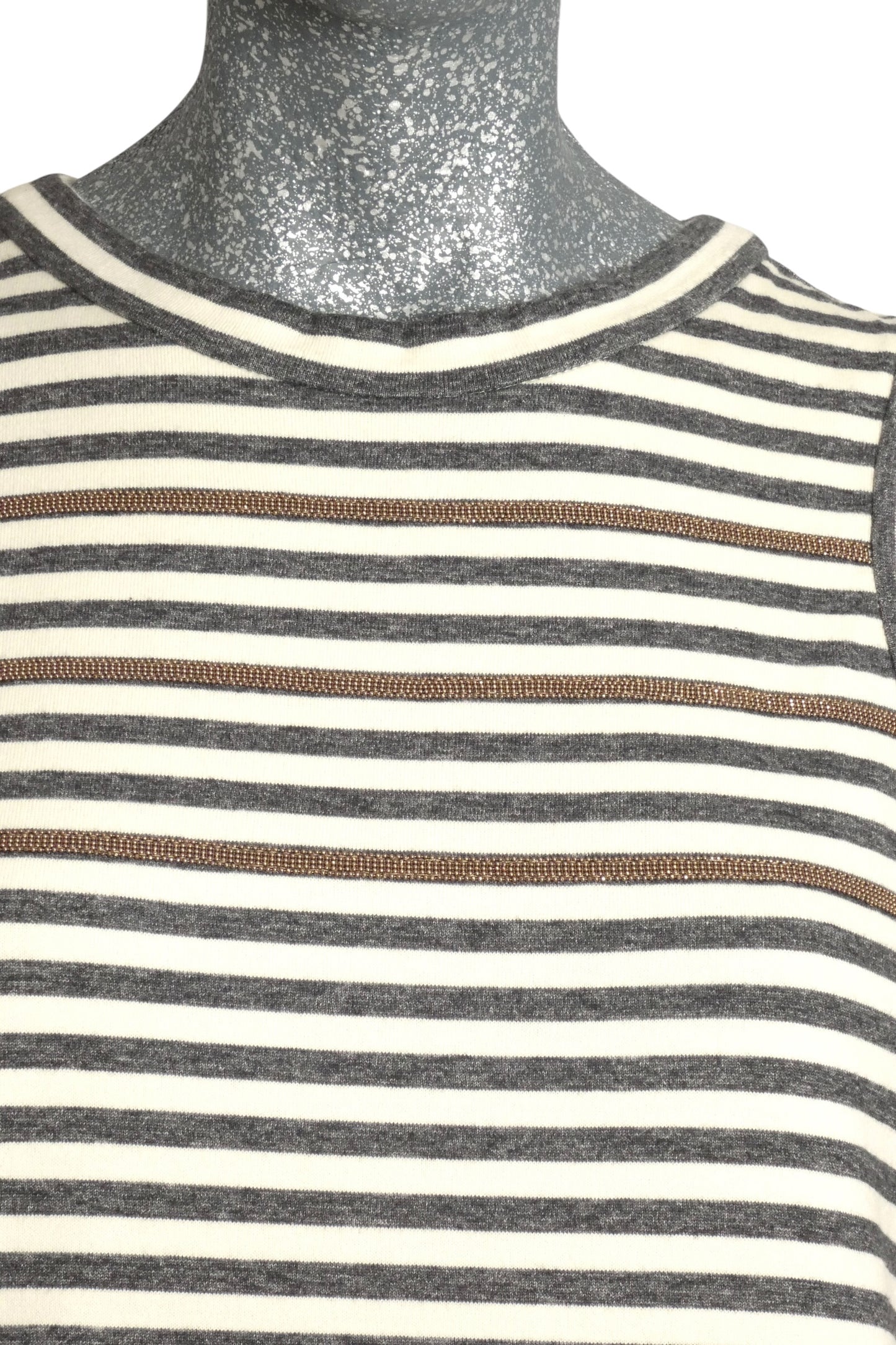 BRUNELLO CUCINELLI - 2020s Cotton Stripe Knit Dress, Size Small
