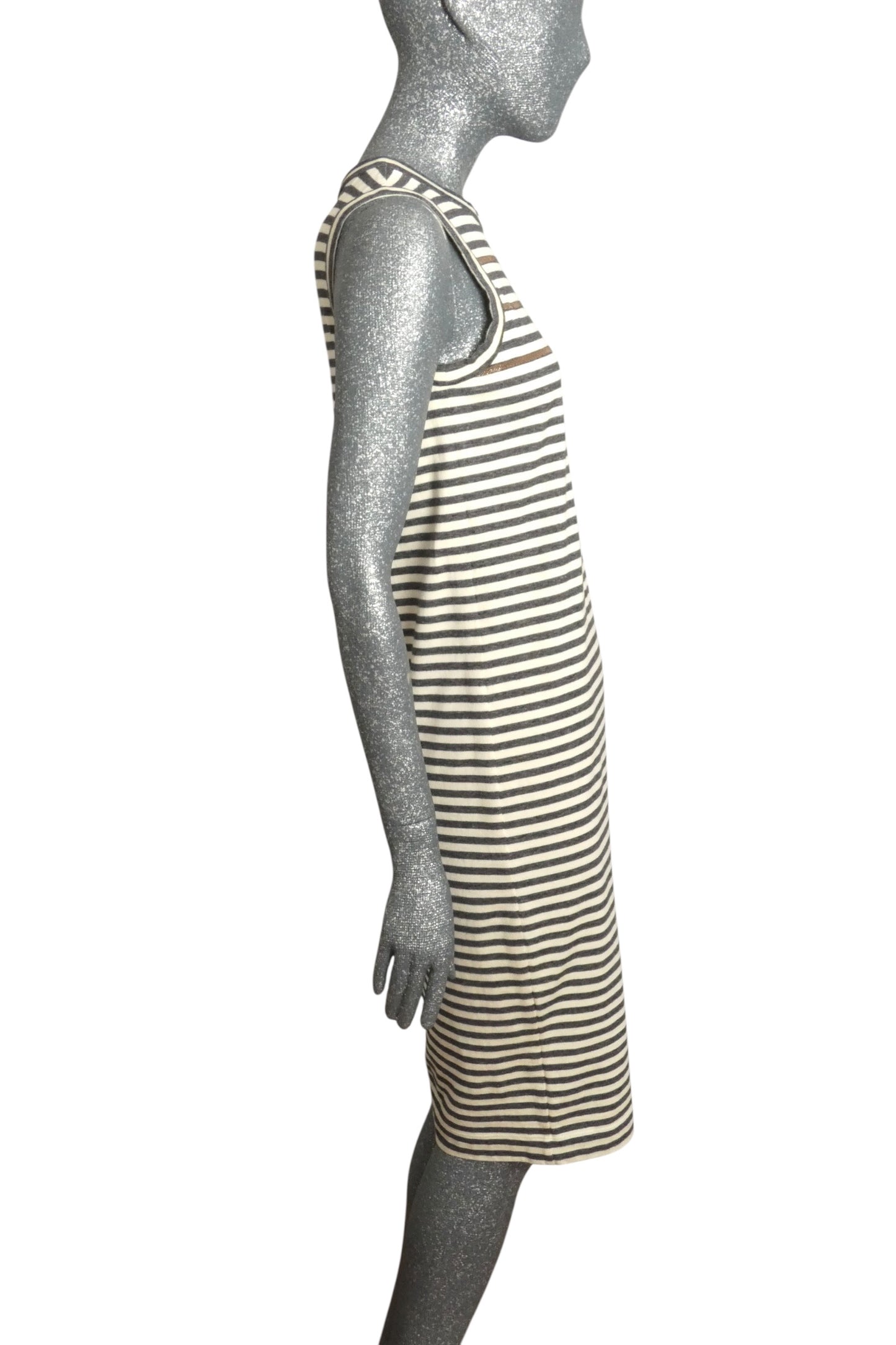 BRUNELLO CUCINELLI - 2020s Cotton Stripe Knit Dress, Size Small