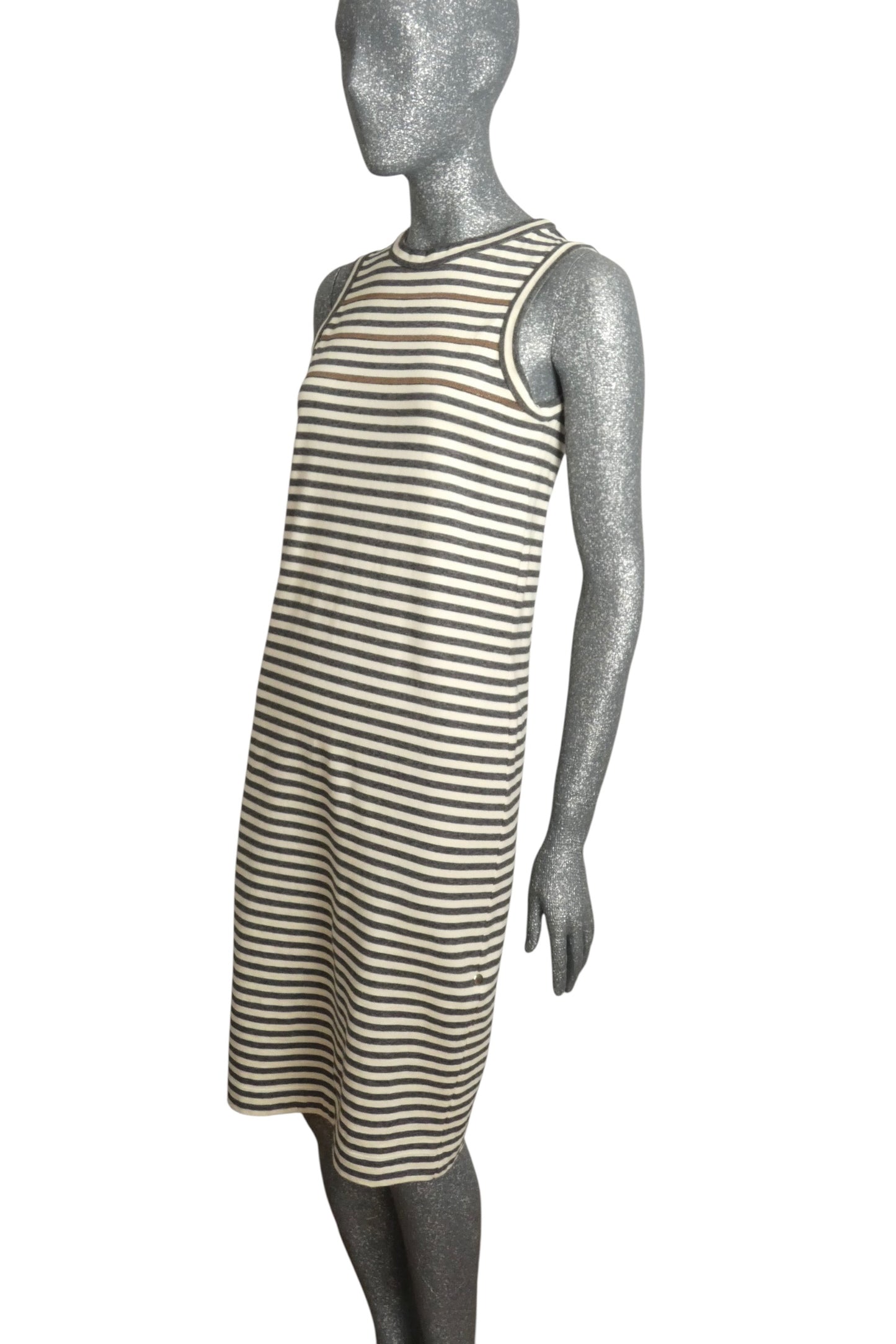 BRUNELLO CUCINELLI - 2020s Cotton Stripe Knit Dress, Size Small